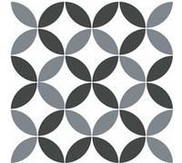 Draeger Paris - Stickers carrelage 15x15 cm Rosaces Grises et Noires
