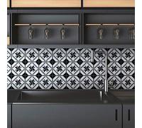 Stickers Carrelage Adhésif - Sticker Autocollant Carreaux de ciment - Décoration Murale Stickers Tiles pour Salle de Bain et Cuisine - Carreaux de ciment adhésif mural - 10 x 10 cm - 9 pièces