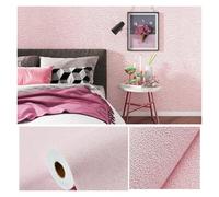 Stickers Carrelage Lin 3D Mousse Auto-adhésif PVC Couleur Unie Épaissie Imperméable Fond Mur Rénovation Papier Peint Stickers Muraux Décoration Intérieure(Diatom Pink,500cmx50cm)