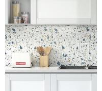 Stickers Carrelage Terrazzo Bleu 15 x 15 cm | 36 Carreaux