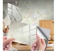 Stickers Carrelage - YSTP - Rectangle Adhésif Décoratif - 16 Pièces - 30x15cm - Beige