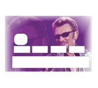 Stickers cb Johnny Hallyday fond violet
