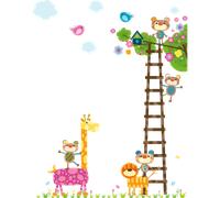 Stickers chambre enfant animaux sur l'échelle du bonheur