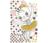 Stickers chat ballerine + 100 ronds colorés