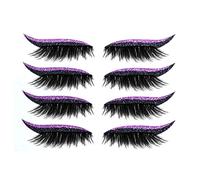 Stickers Cils Auto Adhésifs Activés À L Eau Effet Ombre À Paupières, Réutilisables 3 En 1 Style Eyeliner Et Faux Cils Pour Maquillage Rapide Quotidien Voyage Soirée (Purple,8)