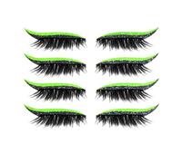 Stickers Cils Auto Adhésifs Activés À L Eau Effet Ombre À Paupières, Réutilisables 3 En 1 Style Eyeliner Et Faux Cils Pour Maquillage Rapide Quotidien Voyage Soirée (Fluorescent green,12)