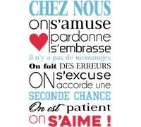 Stickers citation chez nous on s'amuse en couleur