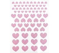 MÉGACRÉA Stickers Coeurs Paillettes Rose de 0,6 à 1,7 cm 72