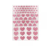 Stickers Coeurs Paillettes Rose De 0,6 À 1,7 Cm 72 Pièces