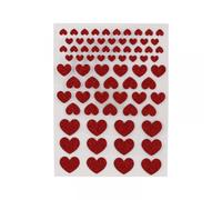 Stickers Coeurs Paillettes Rouge De 0,6 À 1,7 Cm 72 Pièces
