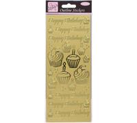 Stickers Contour D'anita - Petit Gâteau D'anniversaire - Doré