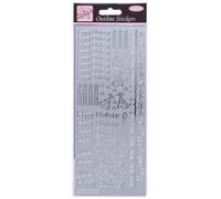 Stickers Contour Joyeux Anniversaire D'anita, Argent