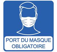 Stickers covid-19 port du masque obligatoire - 20x20CM