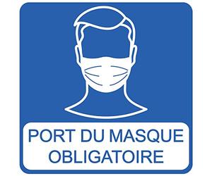 Stickers covid-19 port du masque obligatoire - 40x40CM