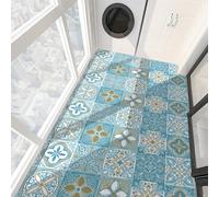 Stickers Cuisine Vintage Bleu Vert Credence Adhesive Pour Cuisine,Carrelage Adhesif Mural,Stickers Muraux Cuisine Salle De Bains,Pvc Imperméable Carrelage Adhesif Mural 10 PC(15x15cm)