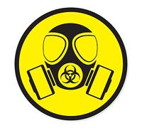 Stickers d’avertissement de Danger Biologique - Masque à Gaz - en Vinyle