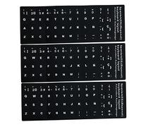 Stickers de Clavier Remplacement Espagnol Non Transparent avec Fond sur Lettrage Blanc pour Ordinateur Portable Desktops 3pcs, remplaçant l'autocollant du Clavier
