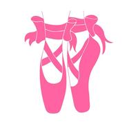 Stickers de gravure Ballerines, pointes de ballet 34x39.6cm Auto-adhésif Rose