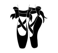 Stickers de gravure Ballerines, pointes de ballet 68x79.3cm Possibilité de modifier et d'ajouter des informations Noir