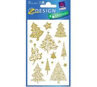 Stickers de Noël - AVERY ZWECKFORM - Arbres - 2 feuilles - 10 stickers par feuille - Papier en relief