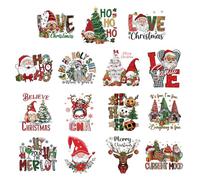Stickers de Noël - Décoration d'arbre robuste, petits transferts thermiques thermocollants pour t-shirts, matériau vinyle avec application facile pour tissu, tissu, serviette, festival d'hiver