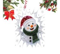 Stickers de Noël pour fenêtre Autocollants réutilisables à effet craquelé à | grands autocollants de Noël pour vitre chambre salon cuisine porte miroir intérieur fêtes cadeaux en