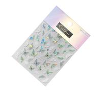 Stickers De Papillon Japonais 5D Autocollants Scintillants Auto-autocosives Auto-autocollants Pour Femmes Nails Embellissement Nail Art Supplies