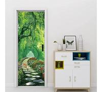 Stickers De Porte 3D Moderne Art Paysage De Chemin Forestier 80 X 200 Cm Auto-Adhésif Mural Poster Porte Sticker Porte Autocollant Papier Peint Pour Porte Cuisine Salon Chambre Salle De Bain
