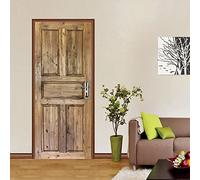 Stickers de Porte Effet 3D 77x200cm (30.31 x 78.74 Pouces) - Autocollant Étanche pour Portes Intérieures en Bois - Papier Peint Bricolage