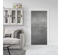 Stickers de Porte Texture - Acier Industriel - Papier Peint - Autocollant Adhésif - Poster - 83 X 205 cm -Décoration Chambre Bureau Salon Couloir - Fabrication française "