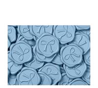 Stickers de sceau de cire, Autocollants de sceau cire arc 3D auto-adhésif métallique multicolore paquet 50 pièces for Invitations(Blue)