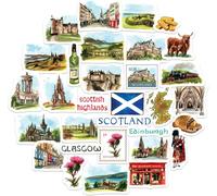 Stickers De Voyage Spectacular Scotland(30 Pièces)-Aquarelle,Étanches,Décalcomanies À Thème Écossais Pour Journaux,Albums De Souvenirs,Gobelets