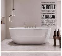 Stickers Déco Salle de Bain HUMORISTES - Phrases Drôles "Les Princesses se Brosent les Dents" + Motifs Modernes (40x70 cm)