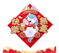 Stickers Décoratifs de l'Année du Cheval 2026 | Décorations D'Intérieur Chinoises Mignonnes 3D En Dessin Animé - Décorations de l'Année du Cheval - Pour Maison Porte Voitures Vitrine École Bureaux Caf