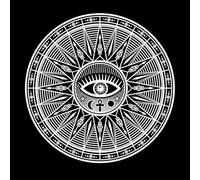 Stickers décoratifs finement sculptés astrologie, occultisme, alchimie, maçonnerie, signes ésotériques 42x42cm N'abîme pas le mur Blanc