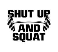 Stickers décoratifs finement sculptés Citation motivante de salle de sport : « Tais-toi et fais des squats ». 38x51.6cm Auto-adhésif Noir
