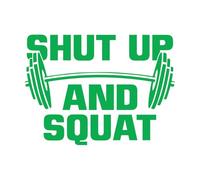 Stickers décoratifs finement sculptés Citation motivante de salle de sport : « Tais-toi et fais des squats ». 49.4x67.1cm Décoration de magasin Vert