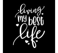 Stickers décoratifs finement sculptés Citations inspirantes pour vivre pleinement sa vie 68x92.8cm Auto-adhésif Blanc