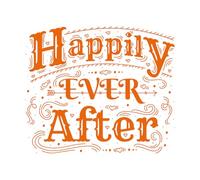 Stickers décoratifs finement sculptés Ils vécurent heureux pour toujours 49.2x58.1cm Étanche Orange