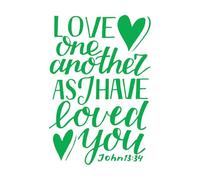 Stickers décoratifs finement sculptés Inscription manuscrite « Aimez-vous les uns les autres comme j’ai aimé » 64x94.3cm Décoration de carrosserie Vert