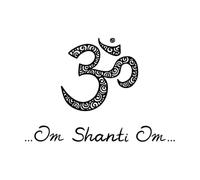 Stickers décoratifs finement sculptés Lettrage Om Shanti Zen Méditation Yoga Salle 48x69.3cm Plusieurs tailles disponibles Noir