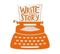 Stickers décoratifs finement sculptés Machine à écrire rétro texturée, style dessiné à la main 51x58.2cm Fourni avec un kit de film de transfert Orange