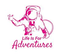 Stickers décoratifs finement sculptés Phrase d'astronaute : La vie est une aventure 54x56.6cm Peinture murale artistique RoseRouge