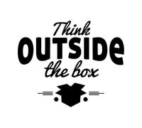 Stickers décoratifs finement sculptés phrase d'écriture penser hors des sentiers battus 34x41.9cm Multicolore Noir