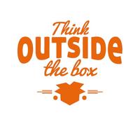 Stickers décoratifs finement sculptés phrase d'écriture penser hors des sentiers battus 68x83.8cm Installation facile Orange