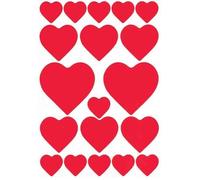 Stickers décoratifs - HERMA - DECOR coeurs - 3x19 stickers - Rouge - Enfant