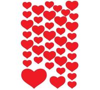 Stickers décoratifs - HERMA - DECOR petits coeurs - Rouge - 3 planches - 39 stickers par planche