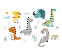 Stickers dinosaures en promenade