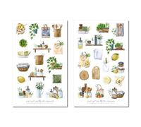 Stickers durables cuisine - Autocollants pour livre de cuisine, journal, recettes, légumes, fruits, sains, rangement, bois