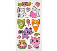 Stickers Effet 3D "Chatons" 21cm Multicolore Multicolore G